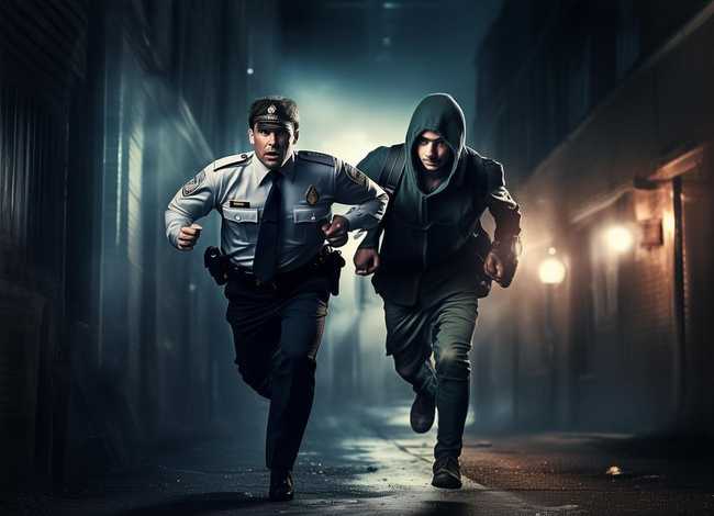 警察抓小偷的故事文字版；求翻译!!!