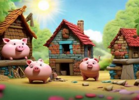 三只小猪动画片免费观看儿童故事，三只小猪盖房子故事文字