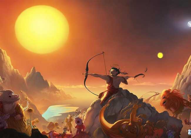 儿童故事配图后羿射日(嫦娥奔月的故事) 儿童故事配图后羿射日(嫦娥奔月的故事)