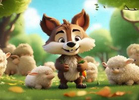 关于狼的故事儿童视频 - 儿童狼吃羊的故事