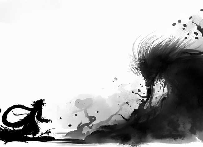 黑白故事图片，西游记黑白插画-找一本水墨风格的有关西游记的黑白漫画