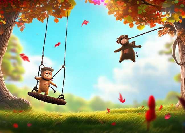 秋千的故事（小猴,小熊,树干,秋千,编一个童话故事650字）