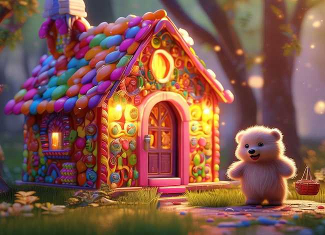 糖果屋的故事简单版，小熊的糖果屋故事