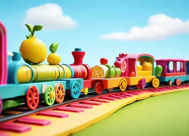 水果车绘画 - 玩具火车怎么画