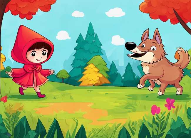 儿童动画儿童故事大全免费播放，小红帽大灰狼的故事 童话故事 睡前故事 儿童故事 卡通动画