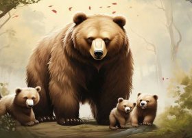 三只小熊的故事原文（母熊护子文言文）