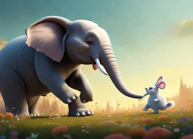 小兔和大象的故事 - 大象和小兔童话故事 小兔和大象的故事 - 大象和小兔童话故事
