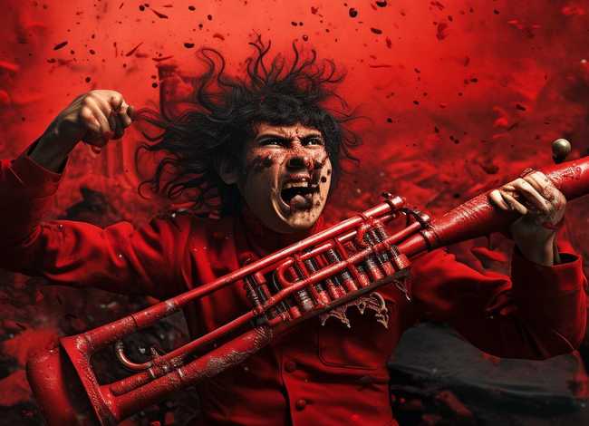 红色革命故事简笔画 吹冲锋号的人怎么画