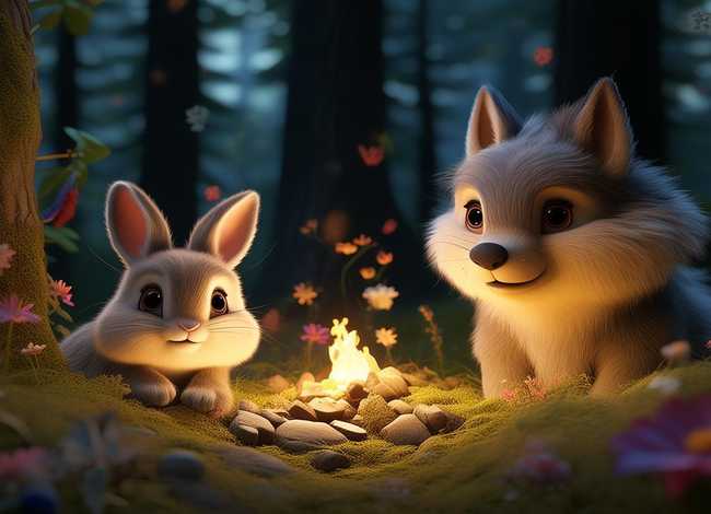 儿童故事兔子和大灰狼；小兔子和大灰狼的故事睡前故事 关于小兔子和大灰狼的故事睡前故事