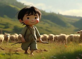 王二小放牛图 - 王二小的故事王二小怎么画简单