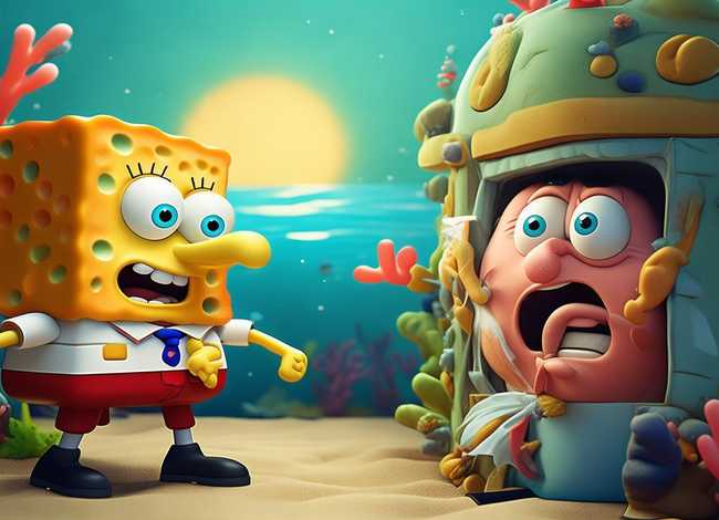 海绵宝宝儿童故事画；海绵宝宝痞老板故事