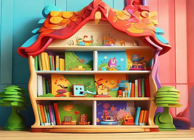 书柜 儿童画（房子儿童画效果图）