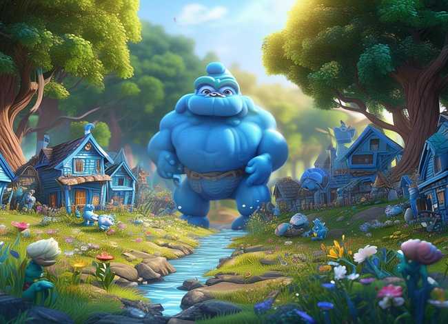 精灵故事书；蓝精灵图画故事书-精灵村的巨人内容简介