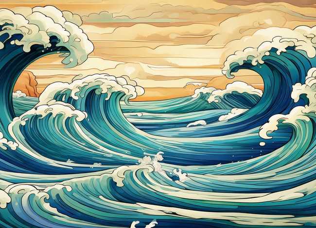 早期故事会插图，海浪插画-这6种常见的插画海报风格你知道吗