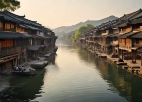 清水的古诗，“清水穿城过,人家尽枕河”,这句话是什么意思