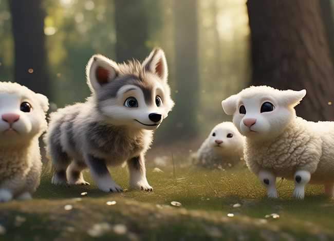 狼的幼儿故事 - 儿童狼吃羊的故事
