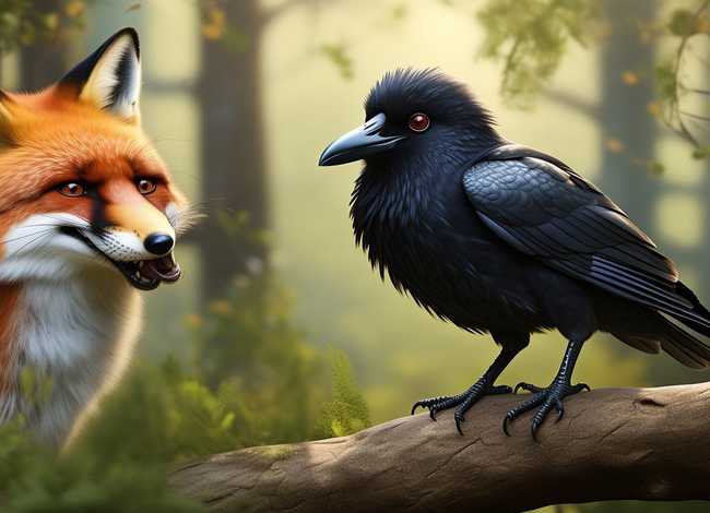儿童故事乌鸦和狐狸原文照片；小乌鸦和狐狸的故事原文