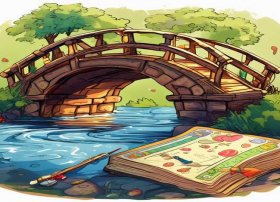 儿童插画小桥、书签插画手绘-如何制作关于读书的书签