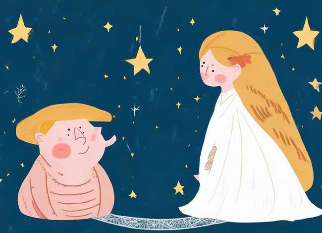 幼儿故事连环画简笔画；牛郎织女初见连环画(简)