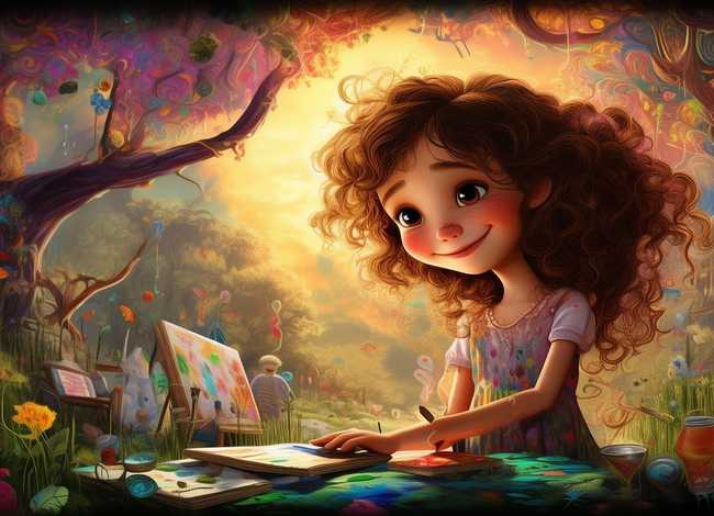 儿童故事绘画图片6张（那个画画里面最会讲故事的安安,后来画成什么样子了呢-5）