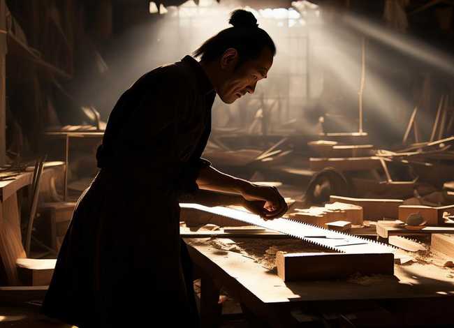 鲁班造锯故事插图、鲁班造锯故事