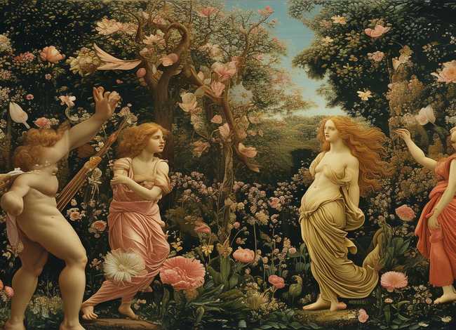 春天故事绘画，意大利文艺复兴时期画家波提切利的名画《春》,讲诉了什么样的故事