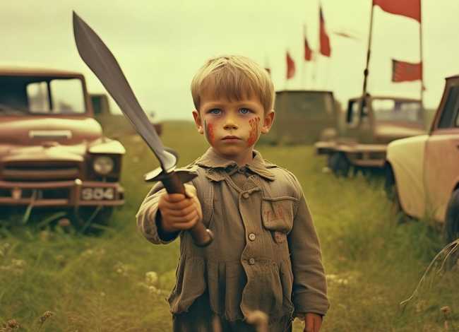 儿童打仗电影，一部外国电影讲述一个小孩一边幻想一边打仗的片子,有点老的
