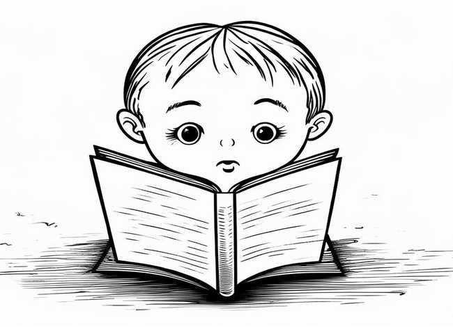儿童黑白图案(简单插画黑白儿童读书-读书插画怎么画) 儿童黑白图案(简单插画黑白儿童读书-读书插画怎么画)