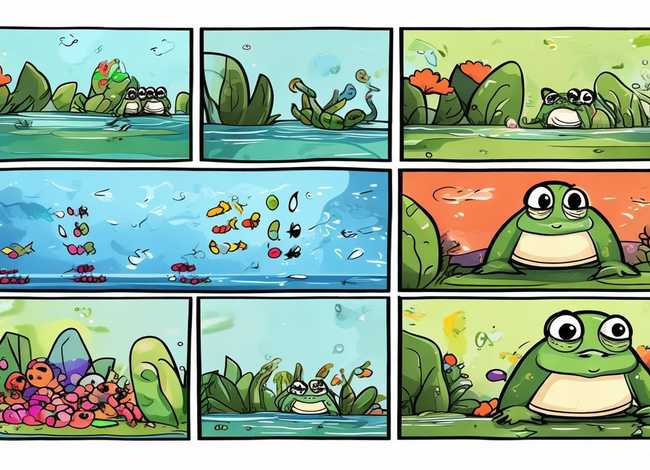 六格简笔画连环画小故事;小蝌蚪找妈妈连环画(简笔画) 六格简笔画连环画小故事;小蝌蚪找妈妈连环画(简笔画)