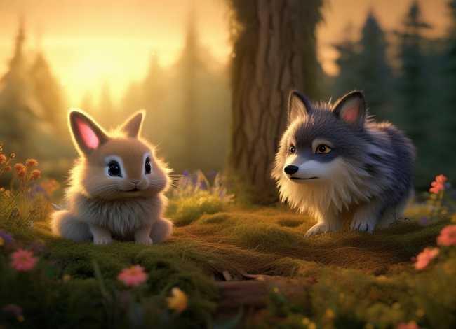 幼儿睡前故事狼和兔子的故事，小兔子和大灰狼的故事睡前故事 关于小兔子和大灰狼的故事睡前故事