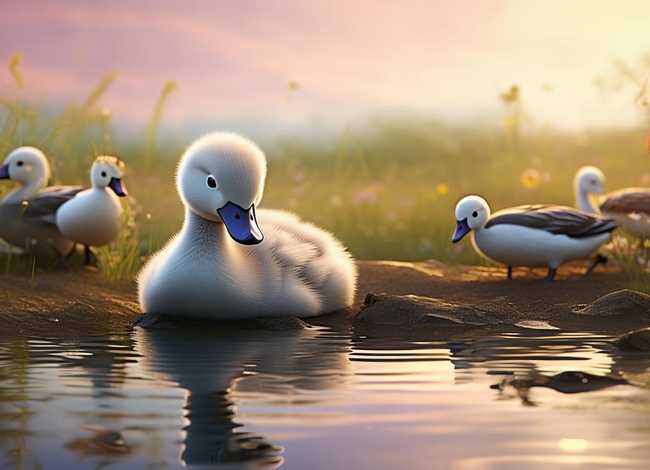儿童故事加配图（丑小鸭故事流程图）