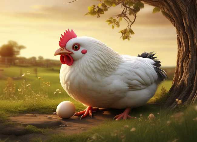 母鸡下蛋民间故事，民间故事-白母鸡