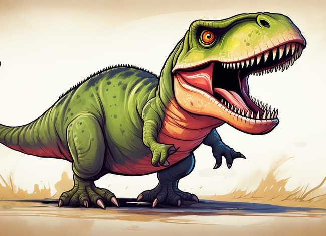 霸王龙儿童画；霸王龙怎么画儿童画
