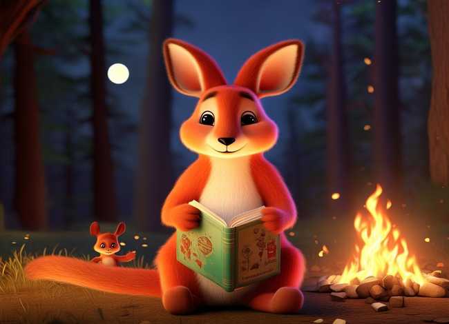 画简单的红袋鼠的故事、适合女朋友的睡前故事