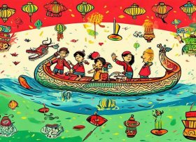 端午节儿童画绘画作品一等奖绘画，含文字内容的端午节手抄报模板及简笔画合