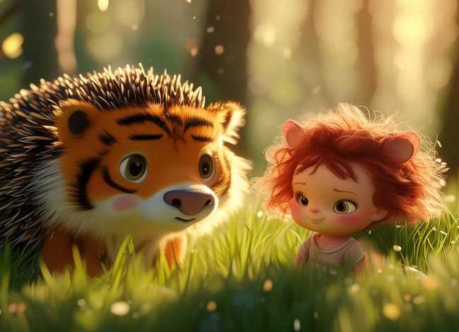 草莓小孩故事，刺猬和老虎 儿童睡前童话小故事 儿童文学讲故事