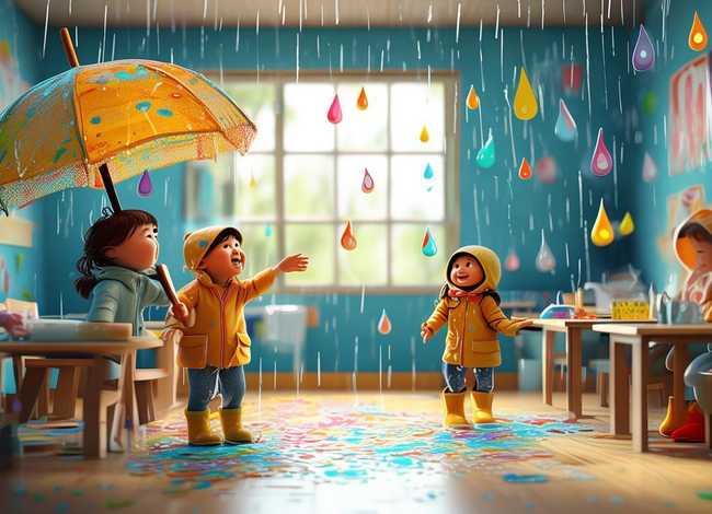 下雨天的故事幼儿图画;幼儿园教案-顽皮的雨滴 下雨天的故事幼儿图画;幼儿园教案-顽皮的雨滴