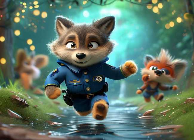 儿童故事警察抓坏蛋 - 小狼沃夫很勇敢吗