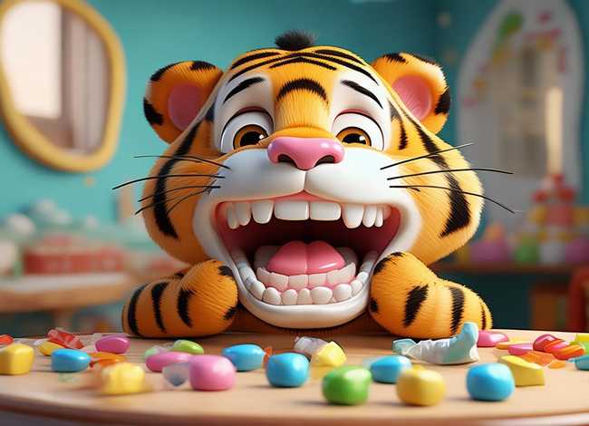 老虎吃糖的故事绘本（幼儿园刷牙教案）