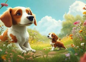 大小狗的故事（《小狗找朋友》 童话故事的原文谁有啊）