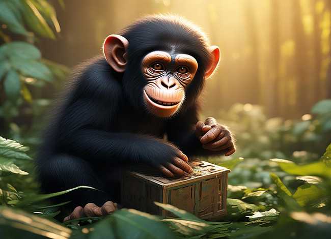 猩猩小故事、聪明的黑猩猩故事50字,