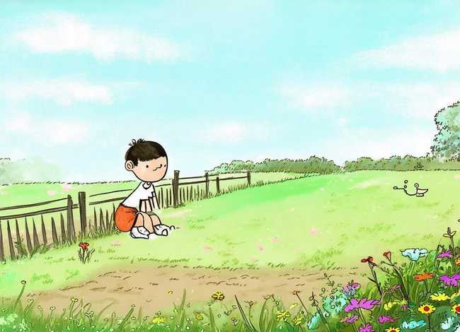 故事儿童画、成语故事儿童画守株待兔