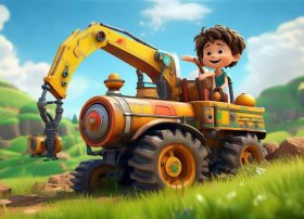 挖土机幼儿故事 - 迈克马力甘和他的蒸汽挖土机内容简介