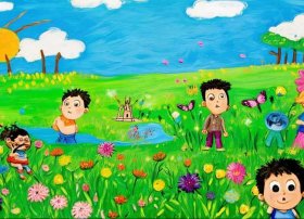 儿童绘画春天主题；春天里还有什么幼儿绘画