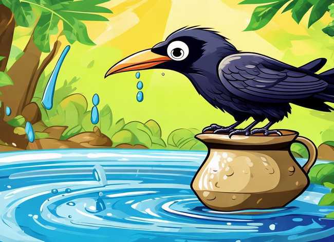 儿童表情绘本故事、《乌鸦喝水》绘本故事