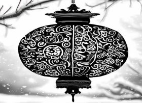 儿童黑白绘画作品（黑白插画灯笼-新年的画怎么画一等奖）