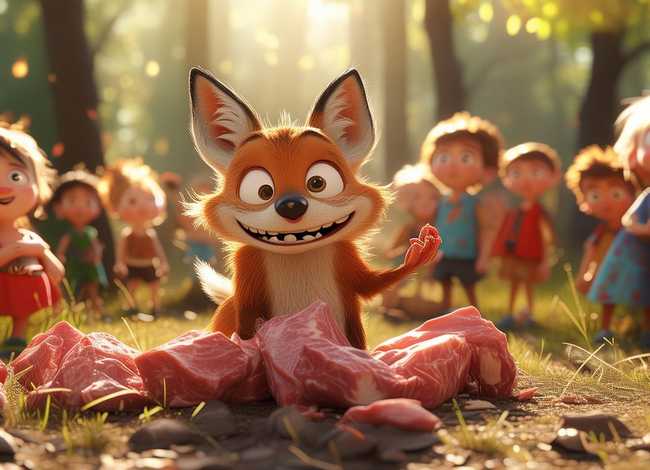 儿童寓言故事狐狸分肉，寓言故事中带狐狸俩字儿的寓言故事