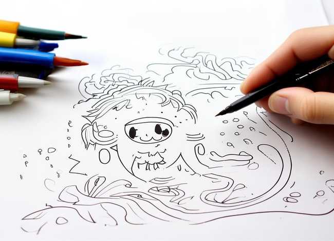 黑白插画手绘简单图片；儿童创意插画黑白-求图-黑白手绘插画的步骤!