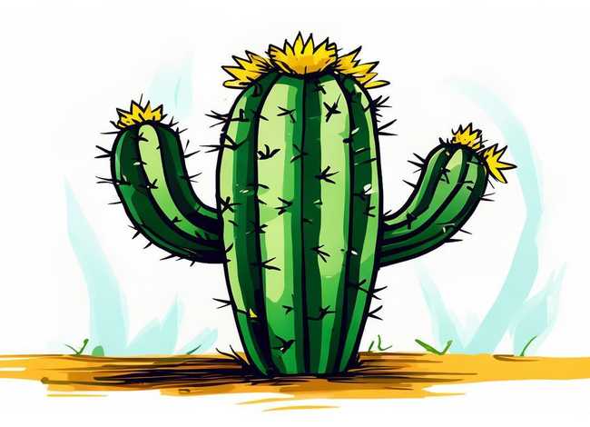 仙人掌儿童画图片、用线条画的仙人掌怎么画 仙人掌儿童画图片、用线条画的仙人掌怎么画