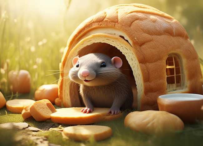 儿童故事小鼹鼠面包房子（住在面包里的小鼹鼠睡前故事）
